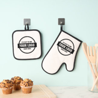 Ensemble De Gant De Cuisine Et De Manique Ajouter Votre Logo Personnalisé Petites Entreprise