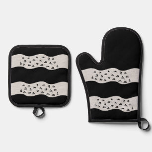 Ensemble De Gant De Cuisine Et De Manique Alphabet assyrien Four Mitt et Pot Holders