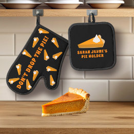 Ensemble De Gant De Cuisine Et De Manique Amusant Citrouille Pie Four Mitt & Pot Holder Set