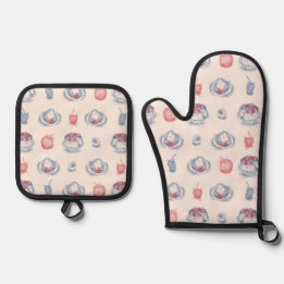 Ensemble De Gant De Cuisine Et De Manique Angel Food Cake Toile