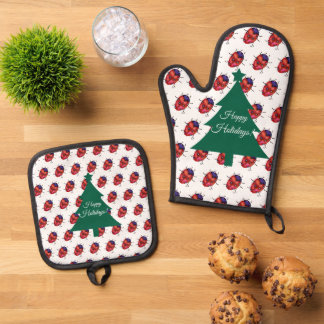 ENSEMBLE DE GANT DE CUISINE ET DE MANIQUE ART LADYBUG