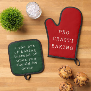Ensemble De Gant De Cuisine Et De Manique Baking Funny Noël Cadeau Rouge Vert Blanc Mignonne
