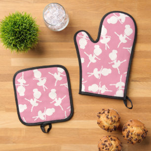 Ensemble De Gant De Cuisine Et De Manique Ballerina Motif, Ballet Girls, Ballet Dance