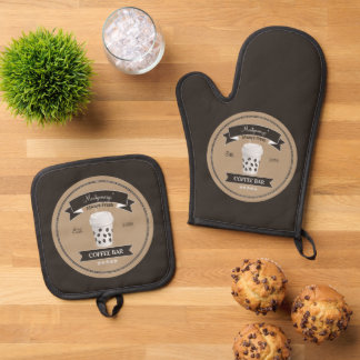 Ensemble De Gant De Cuisine Et De Manique Bar café