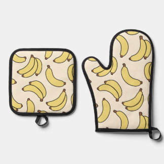 Ensemble De Gant De Cuisine Et De Manique Beurre banane Parade Jaune