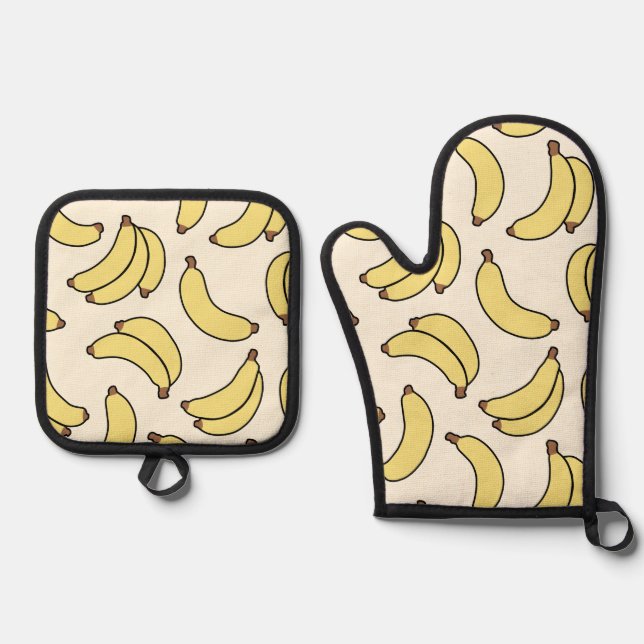 Ensemble De Gant De Cuisine Et De Manique Beurre banane Parade Jaune (Recto)