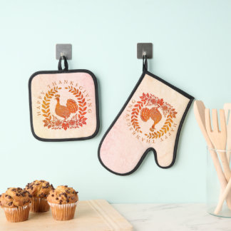 Ensemble De Gant De Cuisine Et De Manique Bon thanksgiving Turquie