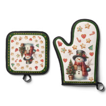 Bonhomme de neige de manche à gants de four et coo