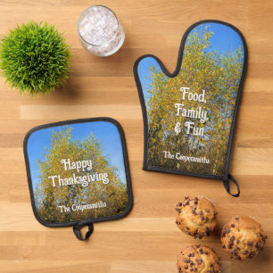Ensemble De Gant De Cuisine Et De Manique Boucles d'automne Sky Dancing - Personnalisées