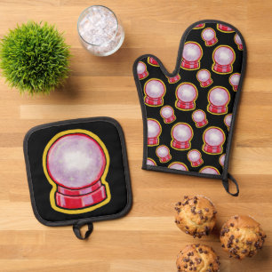 Ensemble De Gant De Cuisine Et De Manique Boule de cristal pastel