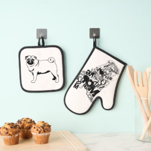 Ensemble De Gant De Cuisine Et De Manique Bouledogue de types