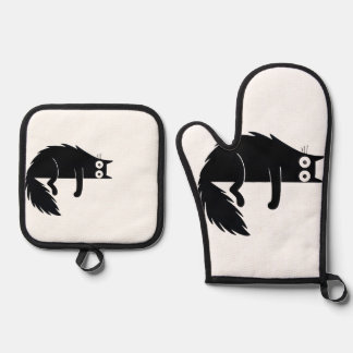 Ensemble De Gant De Cuisine Et De Manique Cadeau Amoureux des chats par Four Mitt & Pot Hold