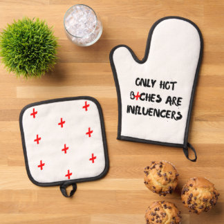 Ensemble De Gant De Cuisine Et De Manique Cadeau de citation d'influenceur drôle pour la déc