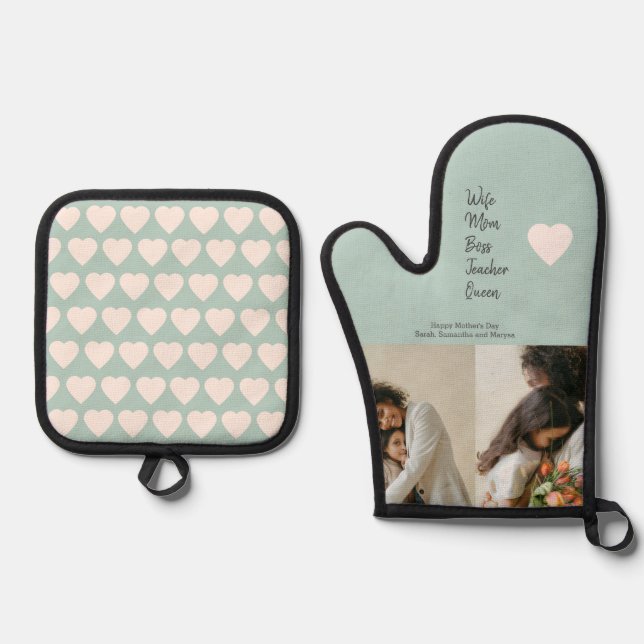 Ensemble De Gant De Cuisine Et De Manique Cadeau pour maman, chef, enseignant ou femme - (Recto)