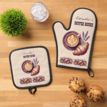 Cafe Custom Merch Croissant Vintage Avec Lavande