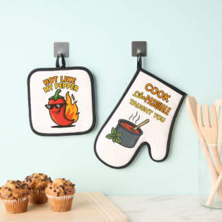 Ensemble De Gant De Cuisine Et De Manique Chaud Comme Mon Poivre Ver2 Four Mitt & Pot Pot En