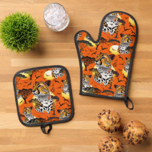 Ensemble De Gant De Cuisine Et De Manique Cheetah African Feline Wild Animal