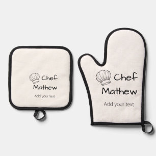 Ensemble De Gant De Cuisine Et De Manique Chef cuisinier ajouter nom texte hommes cuisine bo