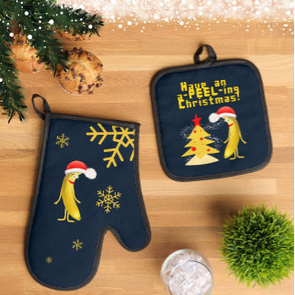 Ensemble De Gant De Cuisine Et De Manique Christmas banana
