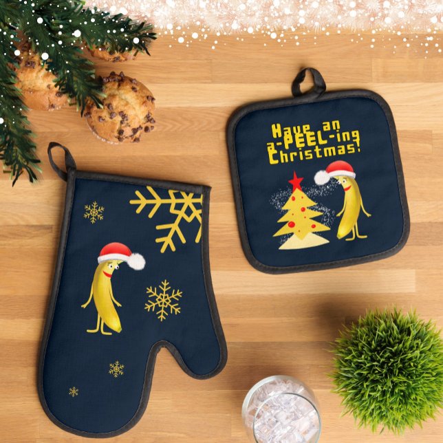 Ensemble De Gant De Cuisine Et De Manique Christmas banana (Créateur téléchargé)
