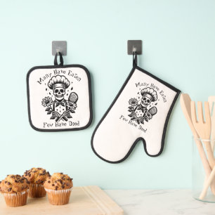 Ensemble De Gant De Cuisine Et De Manique Citations amusantes Squelette Gothique Cuisine d'H