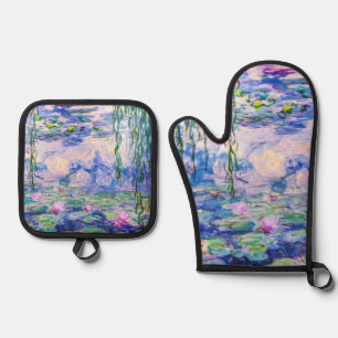 Ensemble De Gant De Cuisine Et De Manique Claude Monet - Nymphéas / Nymphéas 1919