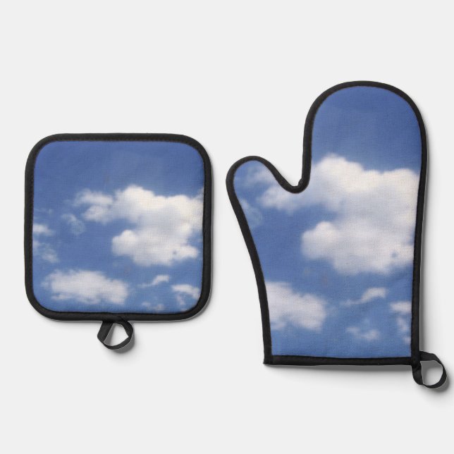 Ensemble De Gant De Cuisine Et De Manique clouds in blue sky  (Recto)