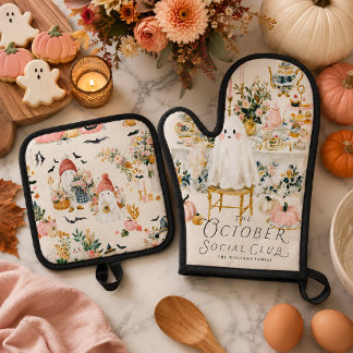 Ensemble De Gant De Cuisine Et De Manique Club Social d'Octobre Cuisine d'Halloween