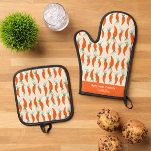 Ensemble De Gant De Cuisine Et De Manique Collection de carottes botaniques