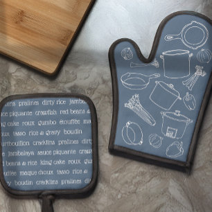 Ensemble De Gant De Cuisine Et De Manique Cuisine Cajun Essentials Four Mitt et Pot Holders