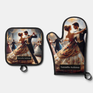 Ensemble De Gant De Cuisine Et De Manique Cuisine Rétro Luxueuse : Porte-casseroles Couple D