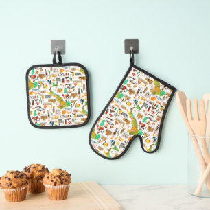 Ensemble De Gant De Cuisine Et De Manique Design des icônes en Italie