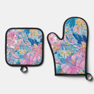 Ensemble De Gant De Cuisine Et De Manique Devina Lily - Anenome Collette Oven Mitt & Pot Hol