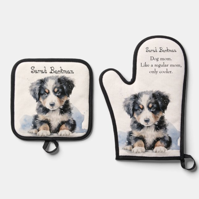 Ensemble De Gant De Cuisine Et De Manique Dog (Recto)