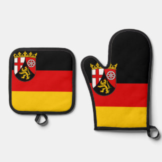 Ensemble De Gant De Cuisine Et De Manique Drapeau de Rhénanie-Palatinat