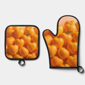 Ensemble De Gant De Cuisine Et De Manique Dreamy Citrus Heart