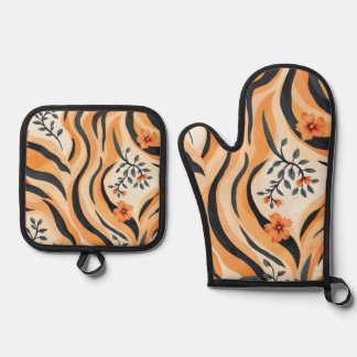 Ensemble De Gant De Cuisine Et De Manique Elegant Oven Mitt & Pot Holder Set