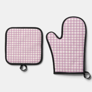 Ensemble De Gant De Cuisine Et De Manique En vichy mignon Pastel Purple