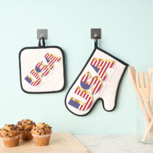 Ensemble De Gant De Cuisine Et De Manique Ensemble de porte-mât américain Mitt et Pot
