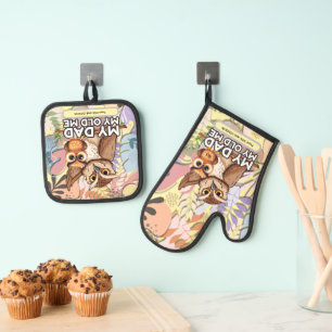 Ensemble De Gant De Cuisine Et De Manique Ensemble de porte-pots Mitt & four Mon père Mon vi