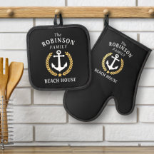 Family Beach House Ancre Gold Laurel Star Black