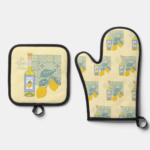 Ensemble De Gant De Cuisine Et De Manique Ferme aux citrons Rétro
