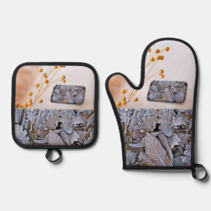 Ensemble De Gant De Cuisine Et De Manique Feuilles de porte-pots et de Mitt