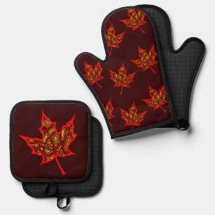 Ensemble De Gant De Cuisine Et De Manique Fierté Leaf