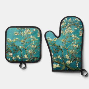 Ensemble De Gant De Cuisine Et De Manique Fleurs d'amandier de Van Gogh Impressionnisme clas