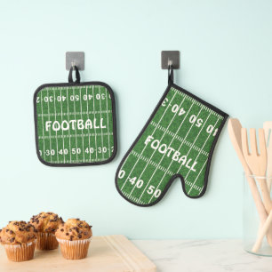 Ensemble De Gant De Cuisine Et De Manique Fours de conception de football Mitt & Pot