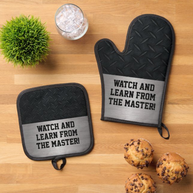 Ensemble De Gant De Cuisine Et De Manique Funny Watch And Learn Cuisine Plaisanterie (De haut en bas)