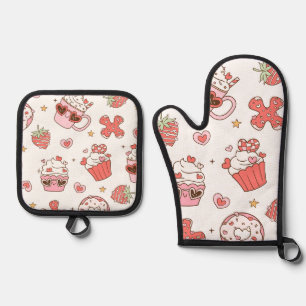 Ensemble De Gant De Cuisine Et De Manique Gants de cuisine et dessous de plat Kawaii Sweet T