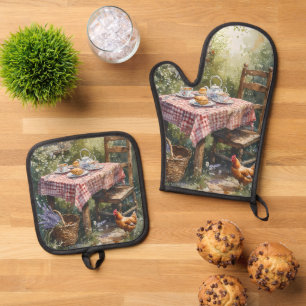 Ensemble De Gant De Cuisine Et De Manique Gants de four et porte-pots