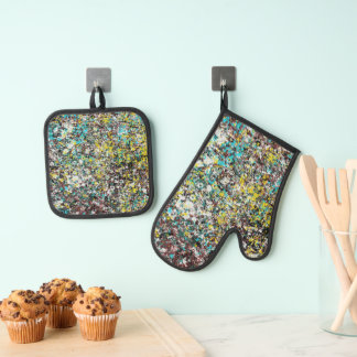 Ensemble De Gant De Cuisine Et De Manique Geared Toward Abstract Art Design Lover 